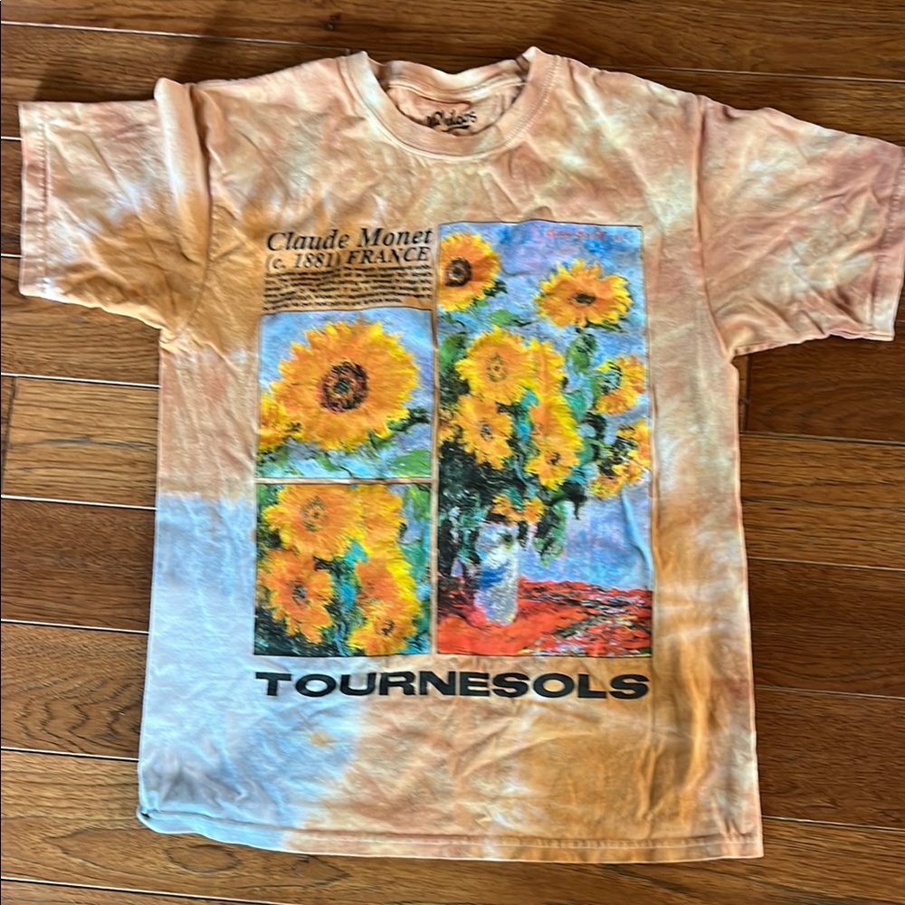 Claude Monet Tournesols Tie-Dye women’s  T-Shirt - Yellow Sunflowers